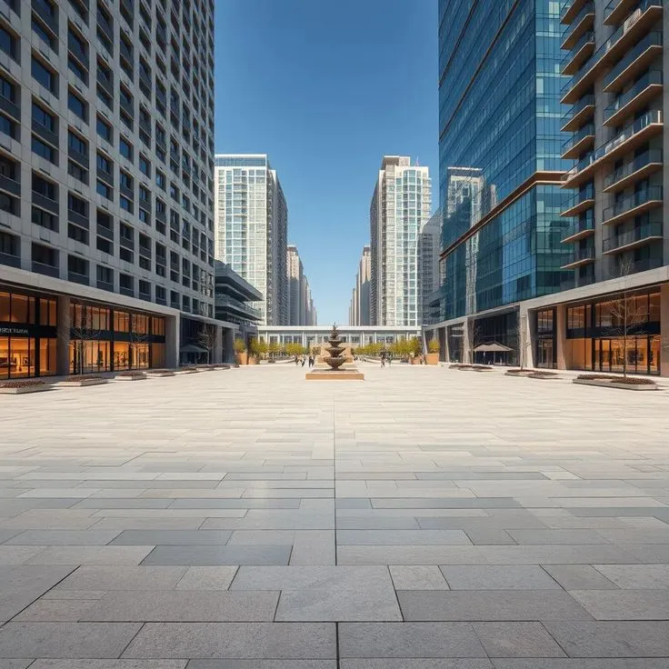 Sweeping an urban plaza