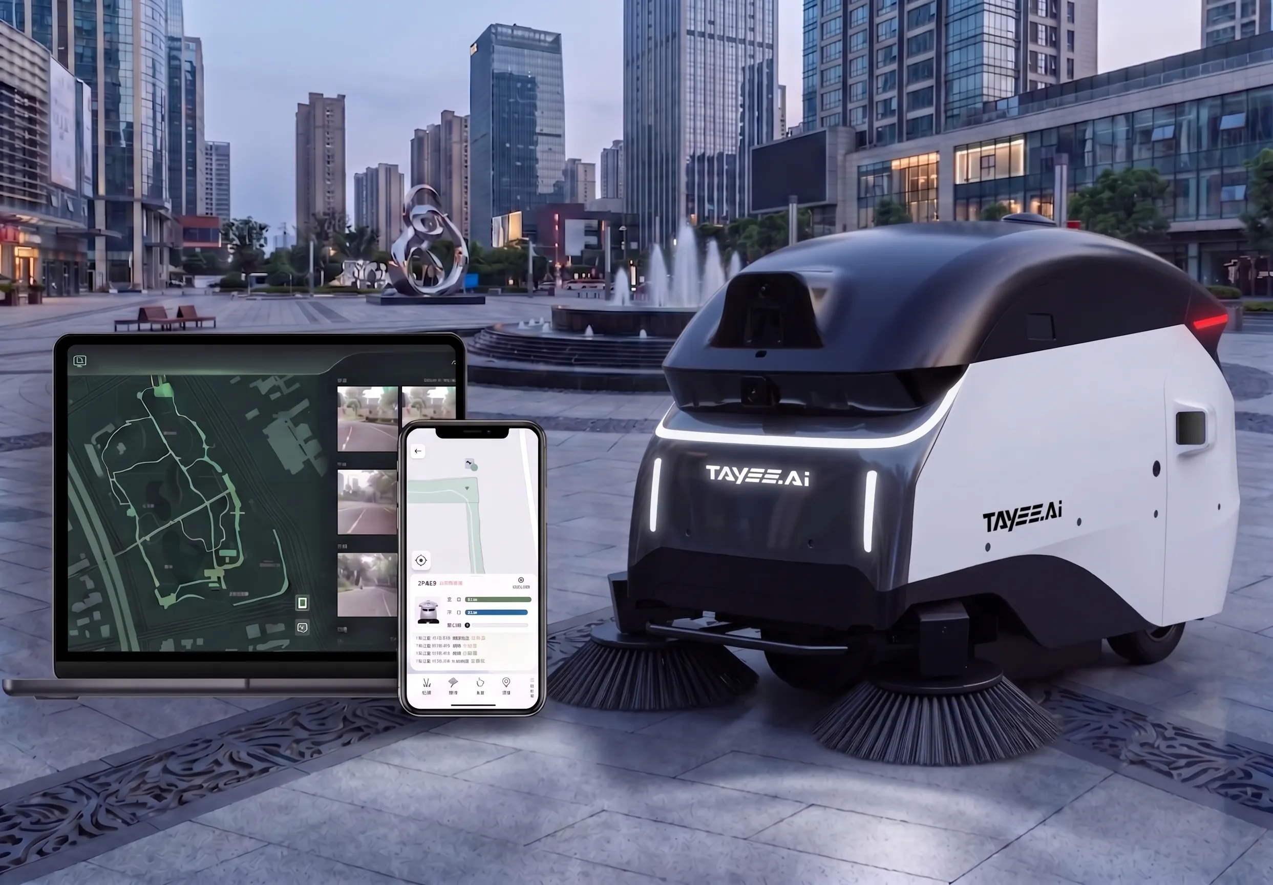 TOS platform: monitoring sweeping robots via phone and backend